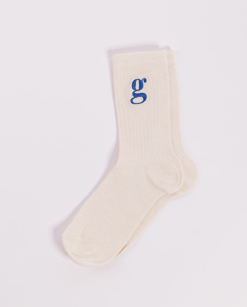 Chaussettes monogramme blanche