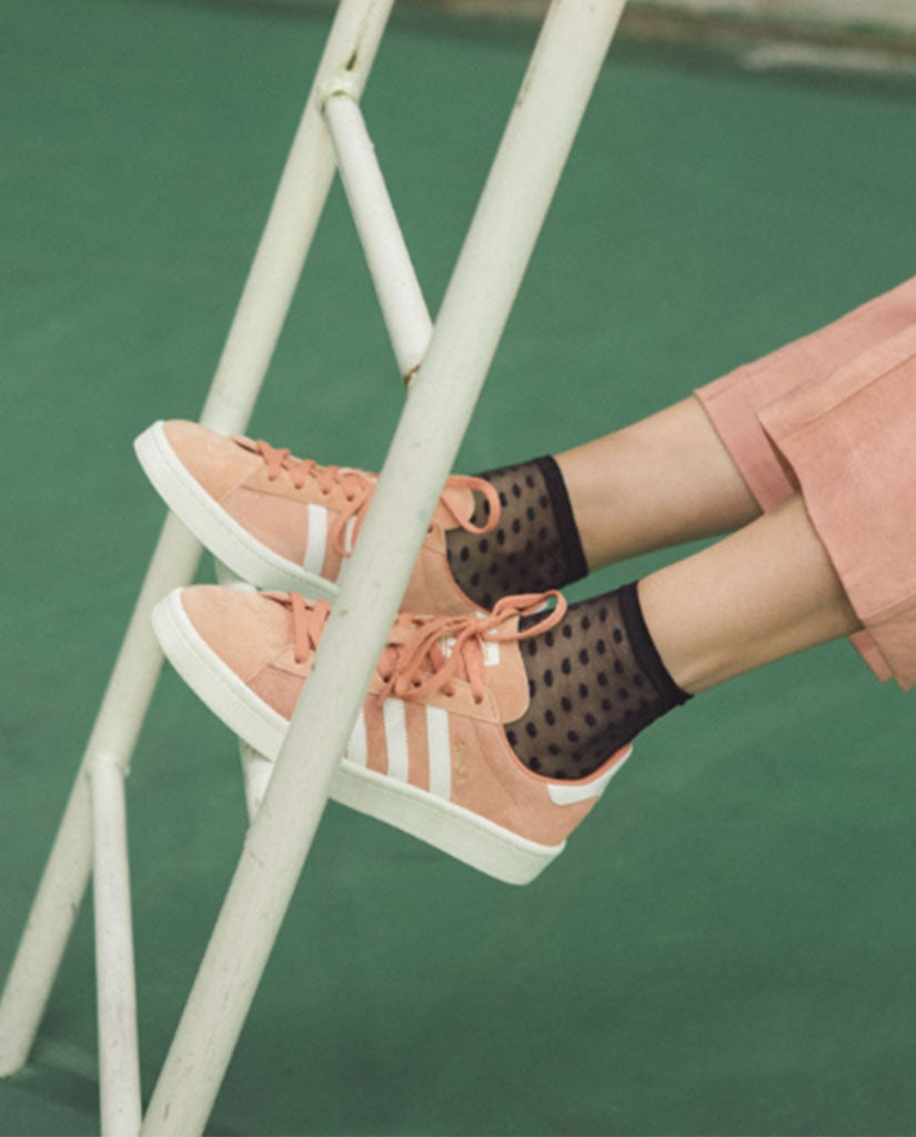 Chaussettes fines à pois