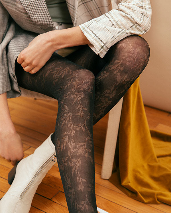 Collant à motifs fleuris
