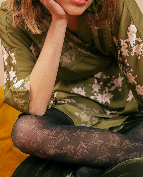 Collant à motifs fleuris