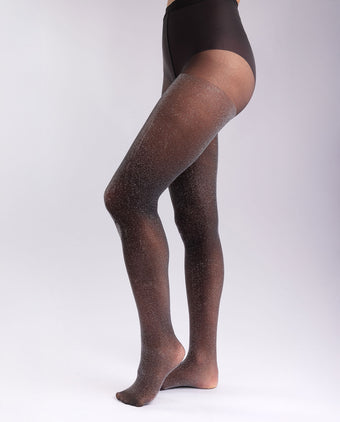 Collants Fantaisie Gris Les Stars De Minuit Motif Chaînette - Taille M - 15 Deniers - Neuf